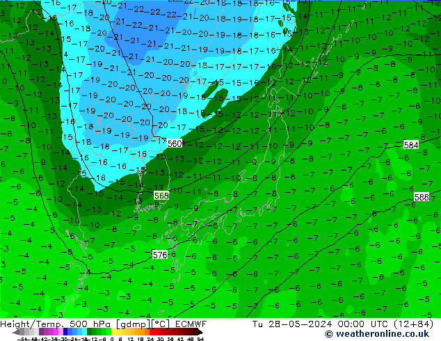 Z500/Rain (+SLP)/Z850 ECMWF Tu 28.05.2024 00 UTC