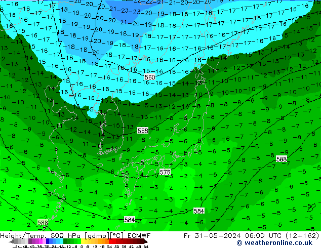 Z500/Rain (+SLP)/Z850 ECMWF Fr 31.05.2024 06 UTC