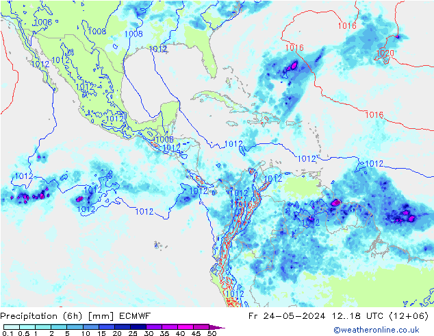 Z500/Rain (+SLP)/Z850 ECMWF Fr 24.05.2024 18 UTC