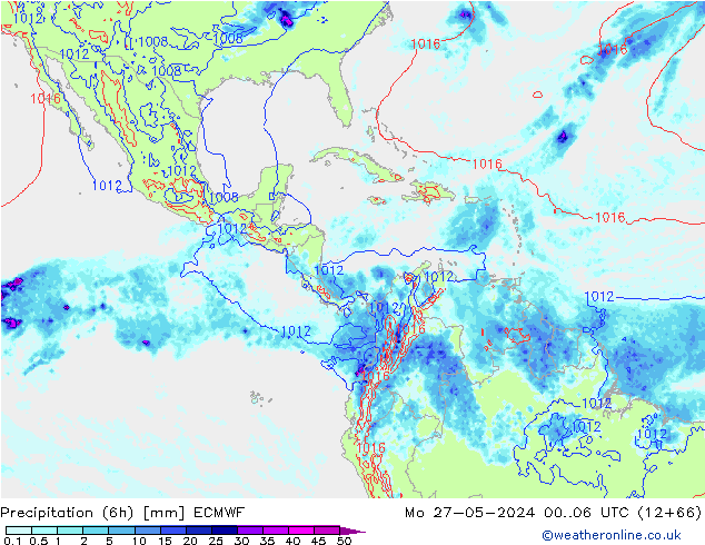 Z500/Rain (+SLP)/Z850 ECMWF Po 27.05.2024 06 UTC
