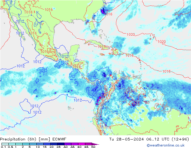 Z500/Rain (+SLP)/Z850 ECMWF mar 28.05.2024 12 UTC