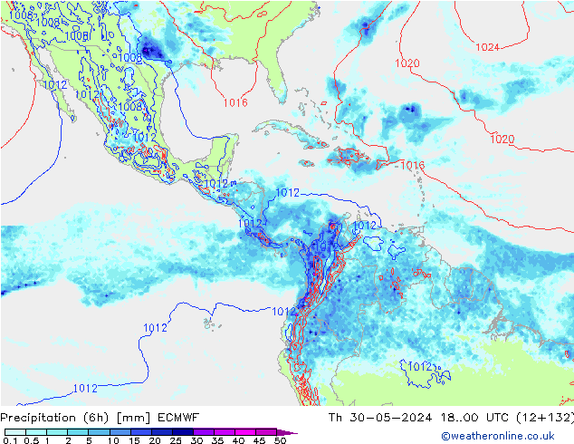 Z500/Rain (+SLP)/Z850 ECMWF Th 30.05.2024 00 UTC