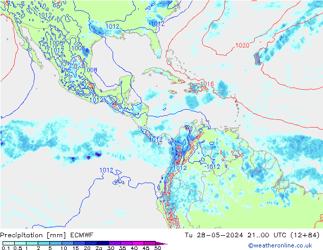 Neerslag ECMWF di 28.05.2024 00 UTC