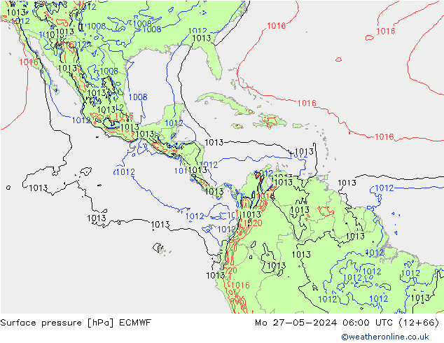 ciśnienie ECMWF pon. 27.05.2024 06 UTC