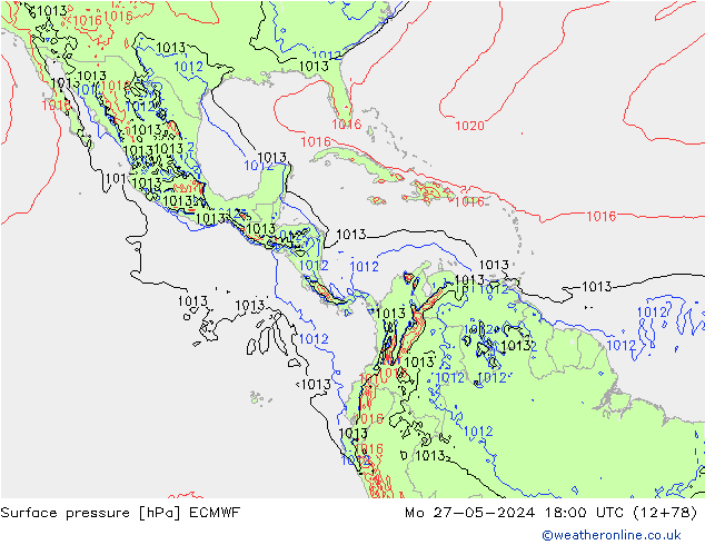 Surface pressure ECMWF Mo 27.05.2024 18 UTC