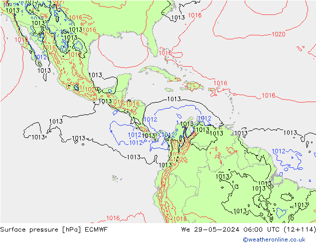 pression de l'air ECMWF mer 29.05.2024 06 UTC