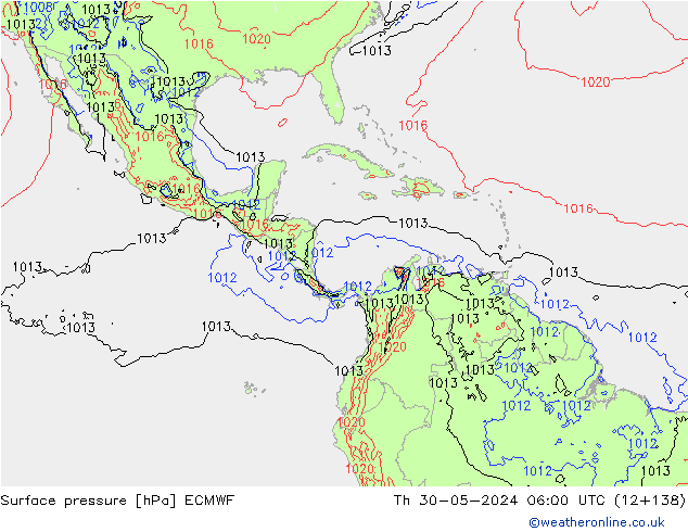 ciśnienie ECMWF czw. 30.05.2024 06 UTC