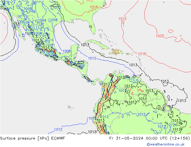 Surface pressure ECMWF Fr 31.05.2024 00 UTC