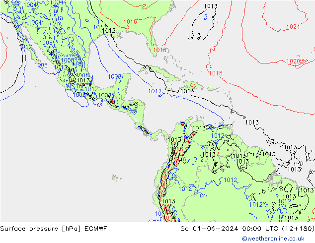 Atmosférický tlak ECMWF So 01.06.2024 00 UTC