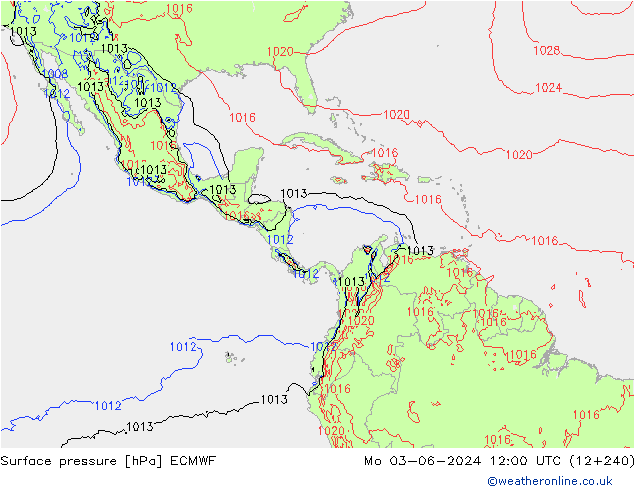 ciśnienie ECMWF pon. 03.06.2024 12 UTC