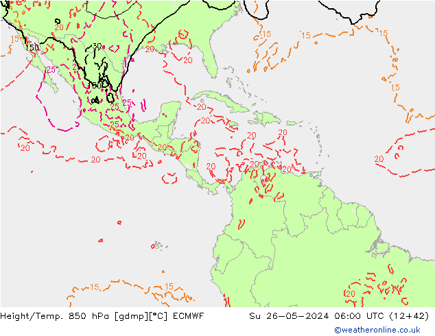 Z500/Rain (+SLP)/Z850 ECMWF dim 26.05.2024 06 UTC