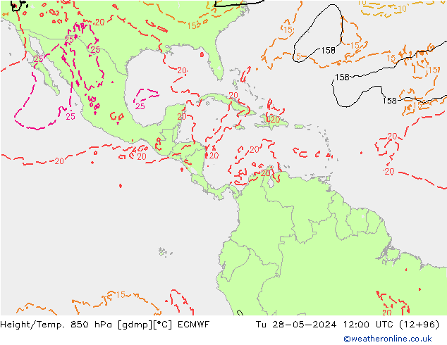 Z500/Rain (+SLP)/Z850 ECMWF mar 28.05.2024 12 UTC