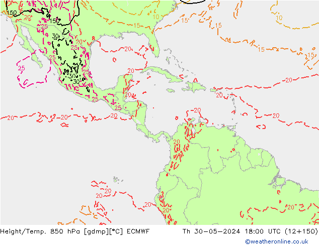 Z500/Rain (+SLP)/Z850 ECMWF jeu 30.05.2024 18 UTC