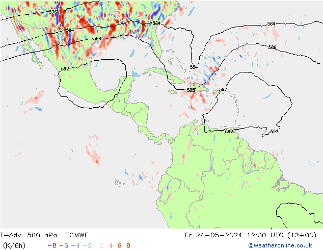 T-Adv. 500 hPa ECMWF Fr 24.05.2024 12 UTC