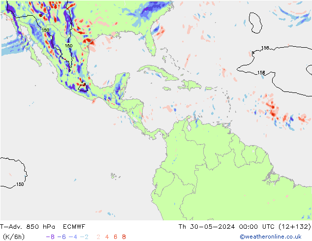 T-Adv. 850 hPa ECMWF  30.05.2024 00 UTC