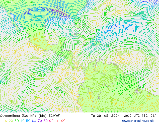 Rüzgar 300 hPa ECMWF Sa 28.05.2024 12 UTC