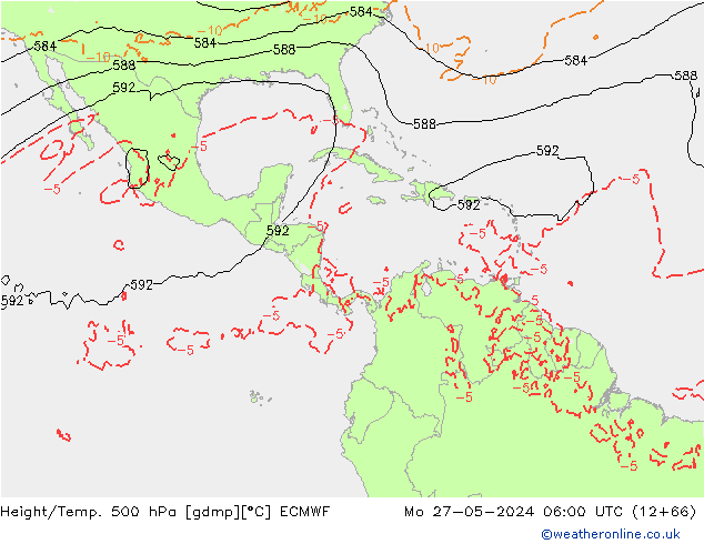 Géop./Temp. 500 hPa ECMWF lun 27.05.2024 06 UTC