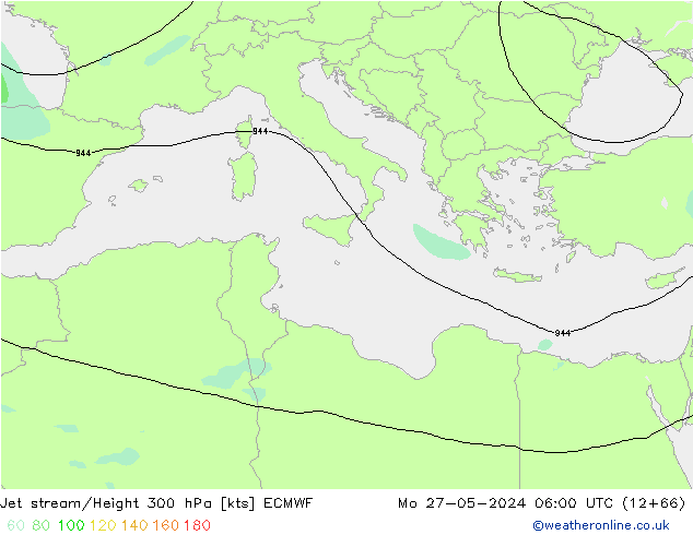 Corrente a getto ECMWF lun 27.05.2024 06 UTC