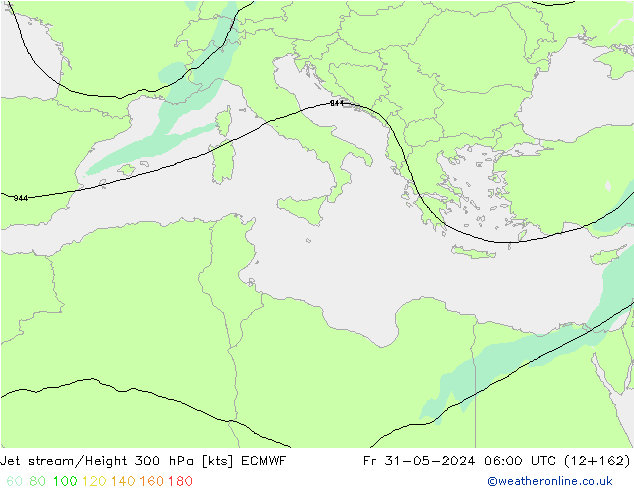 Jet stream/Height 300 hPa ECMWF Fr 31.05.2024 06 UTC