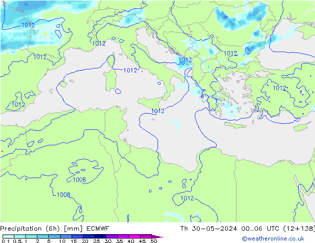 Z500/Rain (+SLP)/Z850 ECMWF czw. 30.05.2024 06 UTC