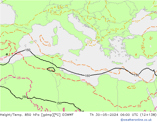 Z500/Rain (+SLP)/Z850 ECMWF czw. 30.05.2024 06 UTC