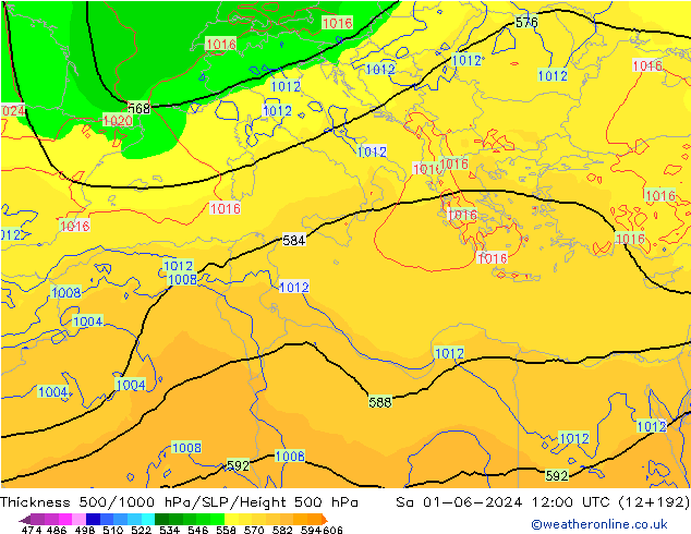 Thck 500-1000hPa ECMWF So 01.06.2024 12 UTC