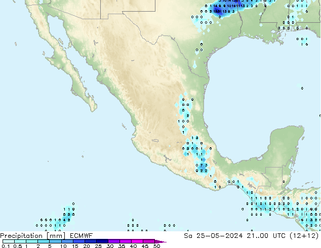 осадки ECMWF сб 25.05.2024 00 UTC