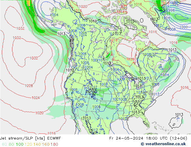 Polarjet/Bodendruck ECMWF Fr 24.05.2024 18 UTC