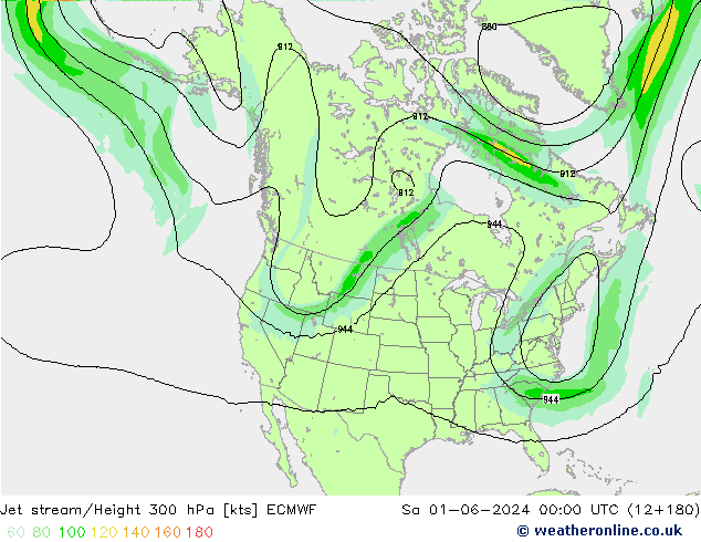 Straalstroom ECMWF za 01.06.2024 00 UTC