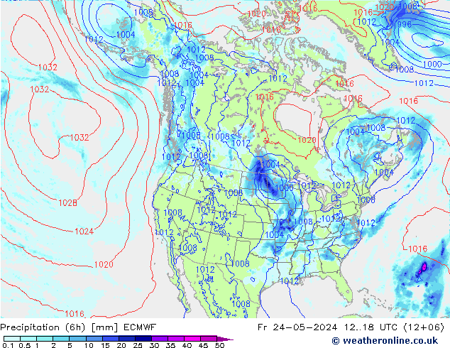 Z500/Rain (+SLP)/Z850 ECMWF Fr 24.05.2024 18 UTC