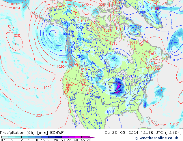 Z500/Rain (+SLP)/Z850 ECMWF So 26.05.2024 18 UTC