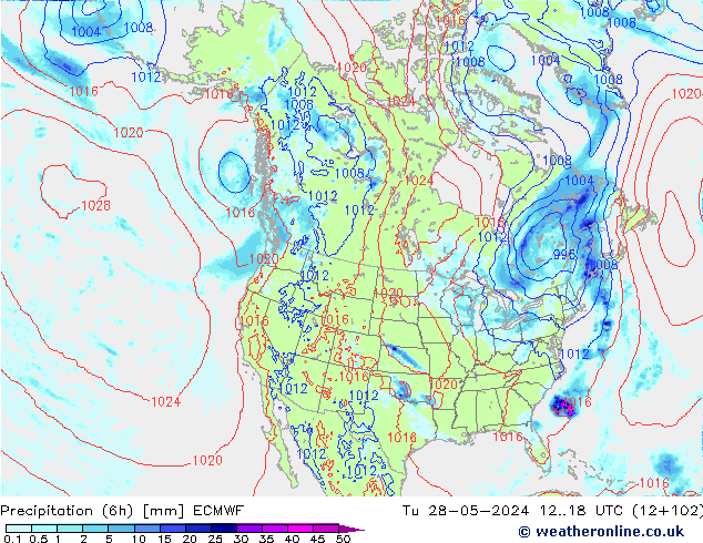 Z500/Rain (+SLP)/Z850 ECMWF mar 28.05.2024 18 UTC