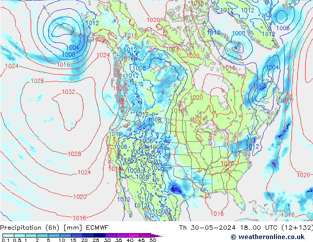 opad (6h) ECMWF czw. 30.05.2024 00 UTC