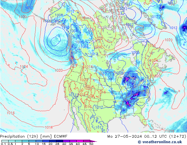 Yağış (12h) ECMWF Pzt 27.05.2024 12 UTC