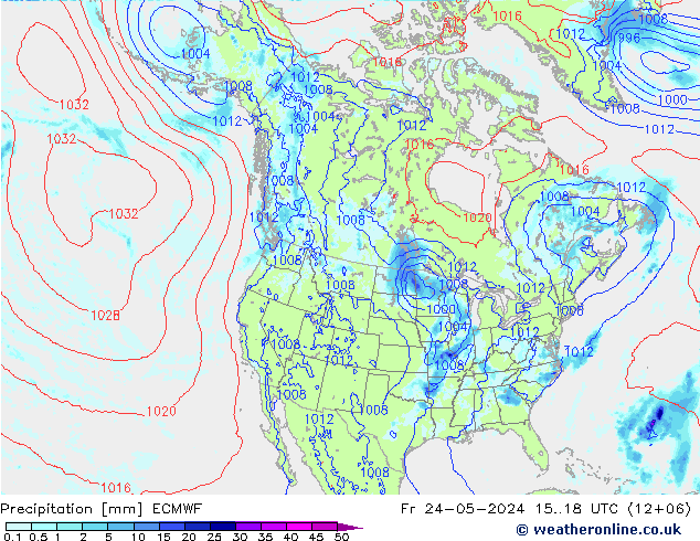 降水 ECMWF 星期五 24.05.2024 18 UTC