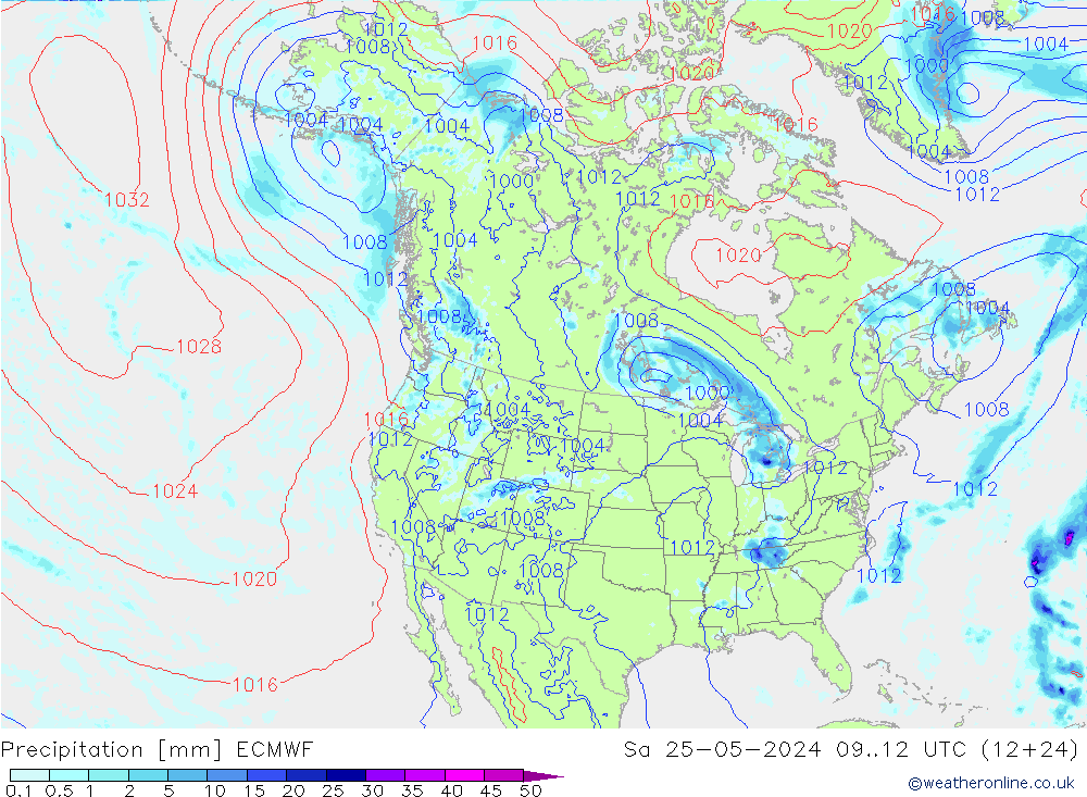 Précipitation ECMWF sam 25.05.2024 12 UTC