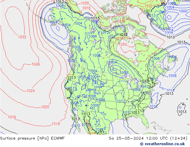 pression de l'air ECMWF sam 25.05.2024 12 UTC