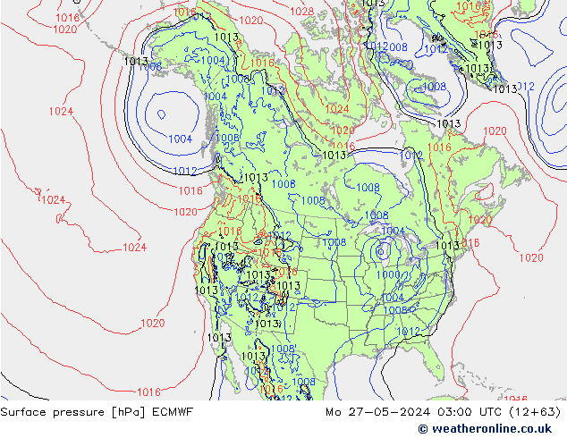 Surface pressure ECMWF Mo 27.05.2024 03 UTC