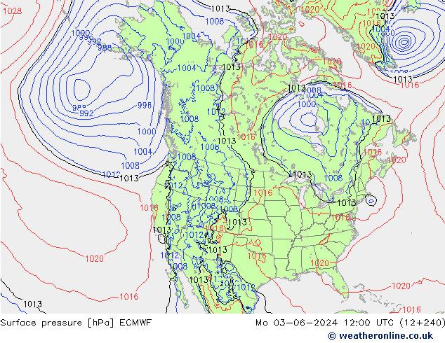 Surface pressure ECMWF Mo 03.06.2024 12 UTC