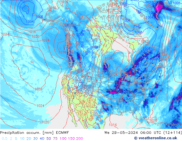 Precipitation accum. ECMWF St 29.05.2024 06 UTC