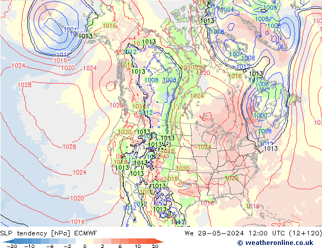 SLP tendency ECMWF St 29.05.2024 12 UTC