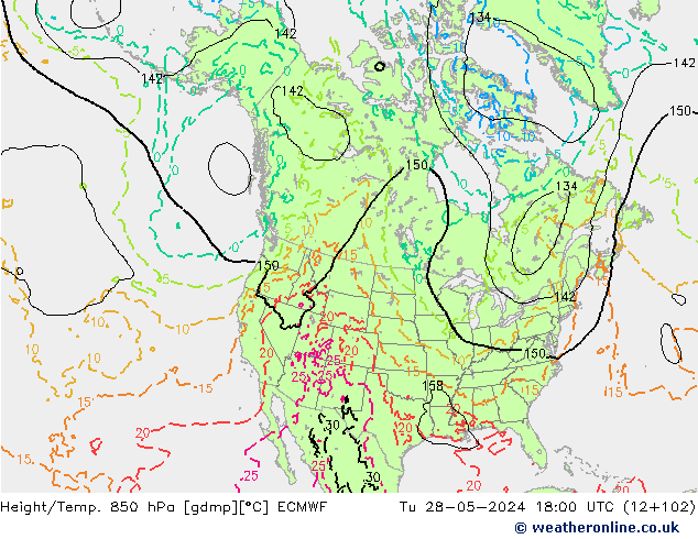 Z500/Rain (+SLP)/Z850 ECMWF mar 28.05.2024 18 UTC