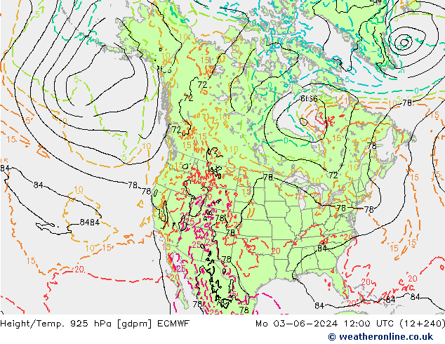 Hoogte/Temp. 925 hPa ECMWF ma 03.06.2024 12 UTC