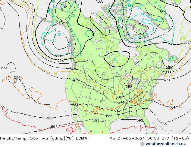 Z500/Rain (+SLP)/Z850 ECMWF lun 27.05.2024 06 UTC