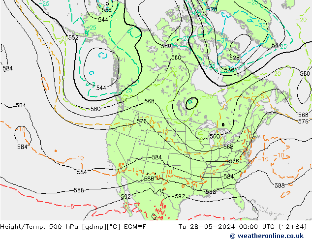 Z500/Rain (+SLP)/Z850 ECMWF mar 28.05.2024 00 UTC