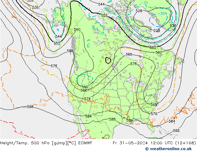 Z500/Rain (+SLP)/Z850 ECMWF Sex 31.05.2024 12 UTC