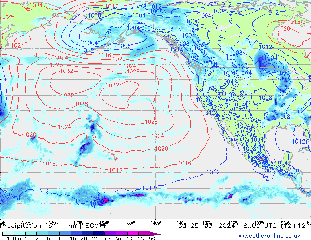 Z500/Rain (+SLP)/Z850 ECMWF Sa 25.05.2024 00 UTC