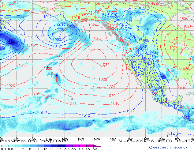 Z500/Rain (+SLP)/Z850 ECMWF Th 30.05.2024 00 UTC