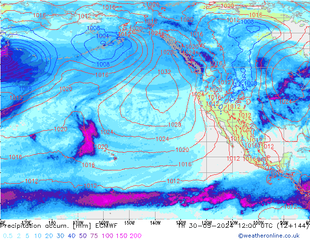 Precipitation accum. ECMWF  30.05.2024 12 UTC