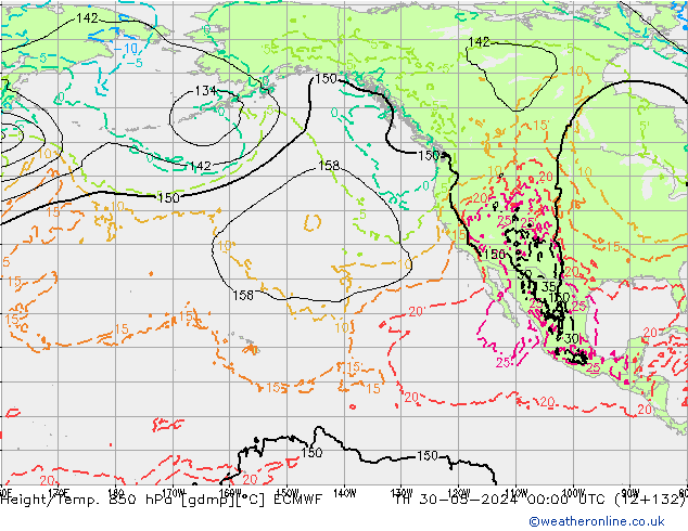 Z500/Rain (+SLP)/Z850 ECMWF Th 30.05.2024 00 UTC